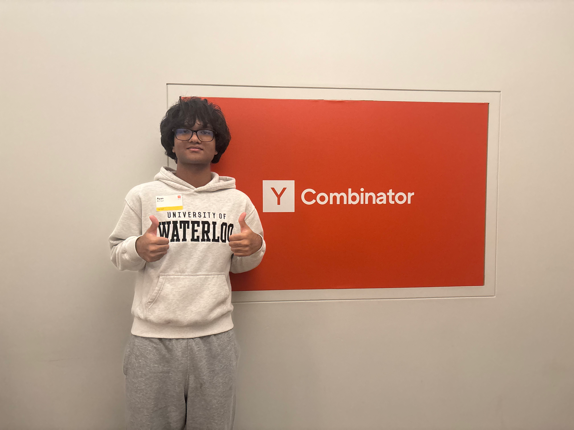 me in front of the Y Combinator sign